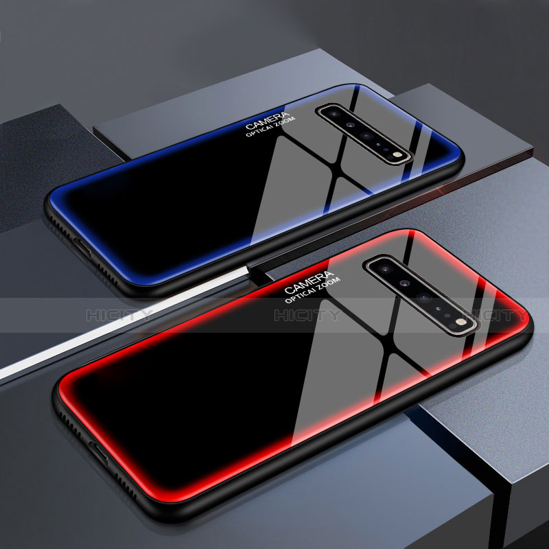 Coque Rebord Contour Silicone et Vitre Miroir Housse Etui pour Samsung Galaxy S10 5G SM-G977B Plus