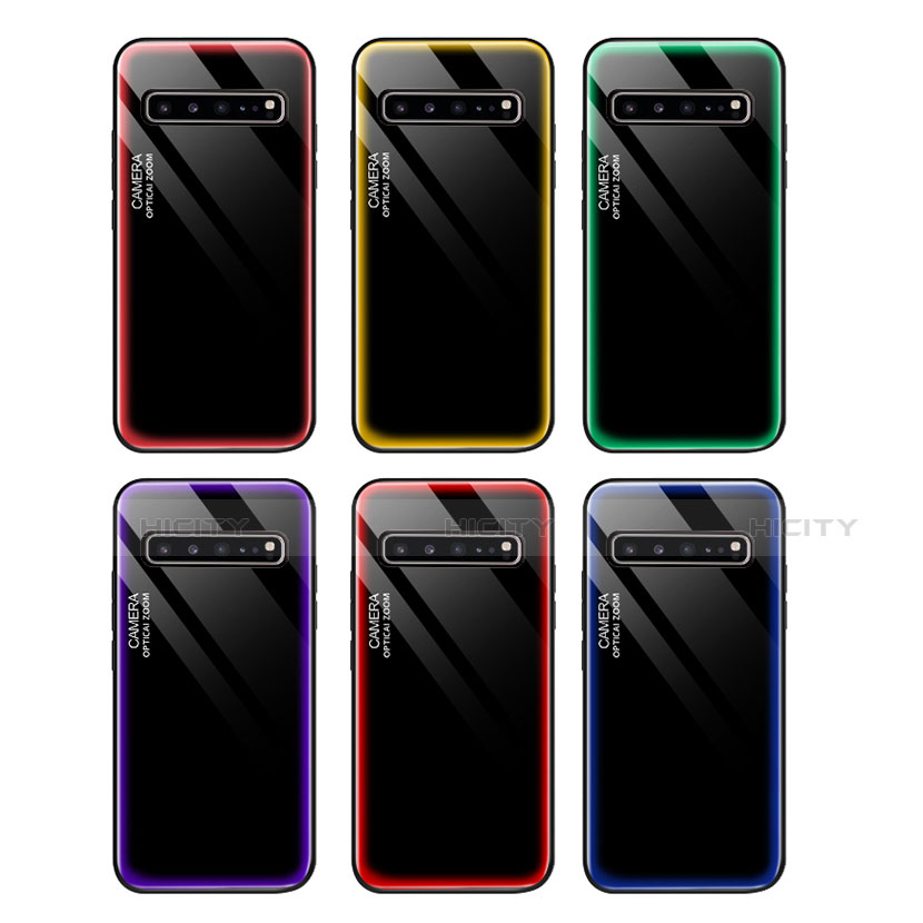 Coque Rebord Contour Silicone et Vitre Miroir Housse Etui pour Samsung Galaxy S10 5G SM-G977B Plus