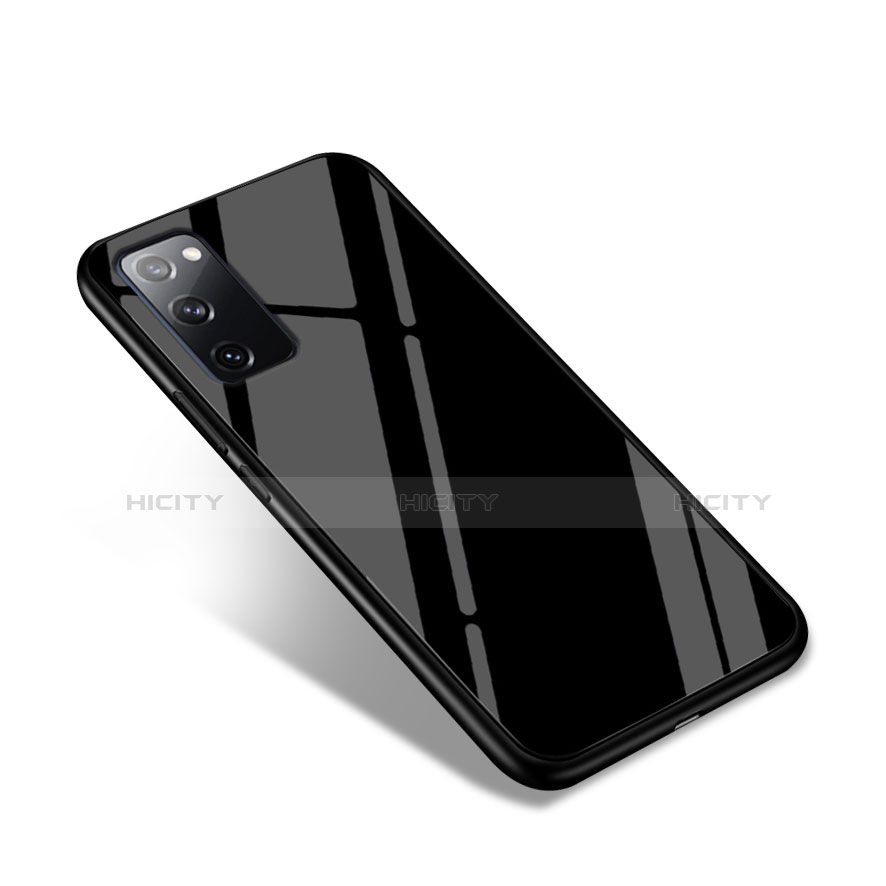 Coque Rebord Contour Silicone et Vitre Miroir Housse Etui pour Samsung Galaxy S20 FE 5G Noir Plus