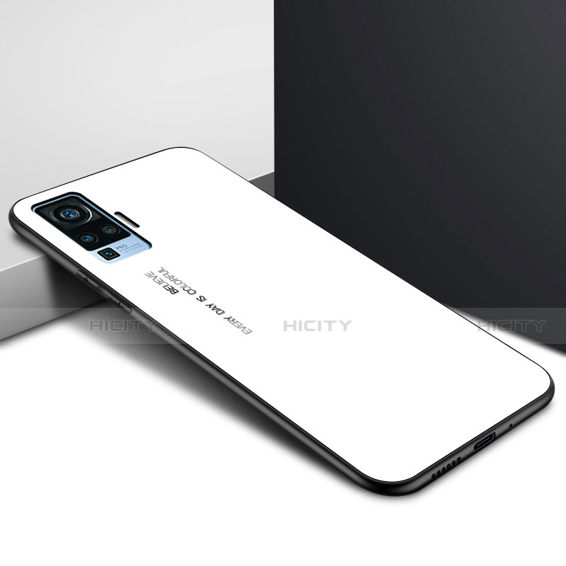 Coque Rebord Contour Silicone et Vitre Miroir Housse Etui pour Vivo X50 Pro 5G Plus