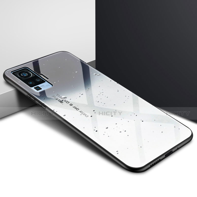 Coque Rebord Contour Silicone et Vitre Miroir Housse Etui pour Vivo X50 Pro 5G Plus