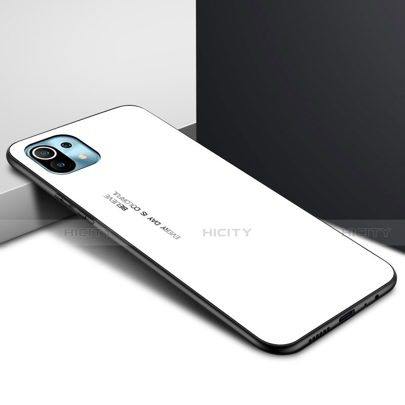 Coque Rebord Contour Silicone et Vitre Miroir Housse Etui pour Xiaomi Mi 11 5G Plus