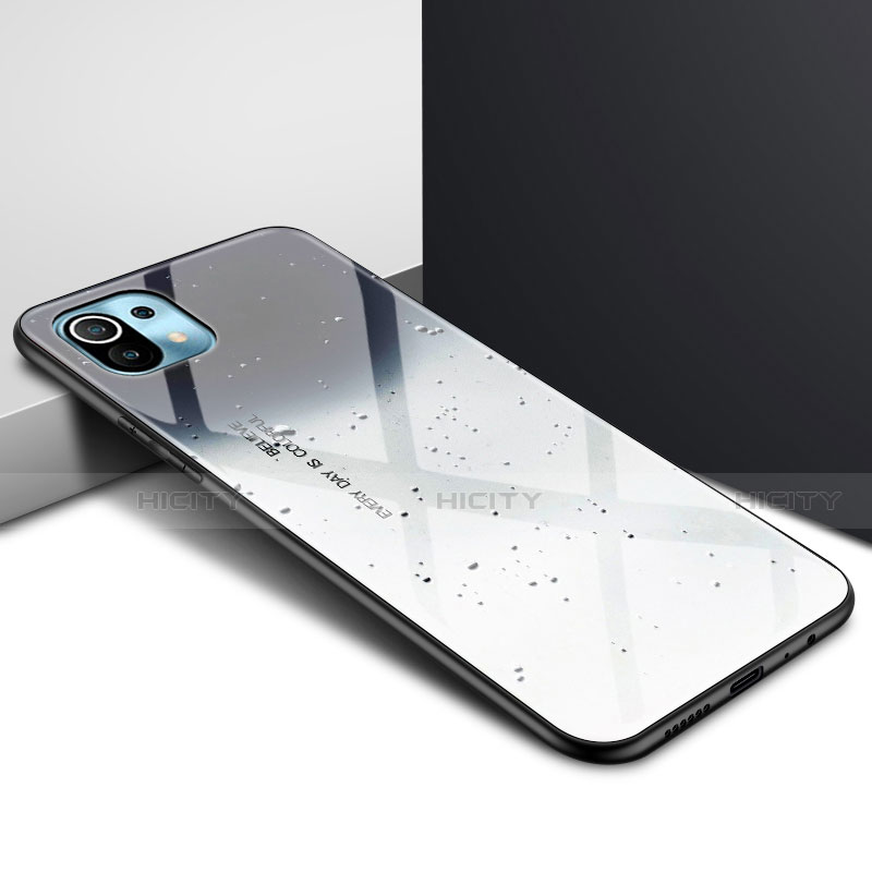 Coque Rebord Contour Silicone et Vitre Miroir Housse Etui pour Xiaomi Mi 11 Lite 4G Plus