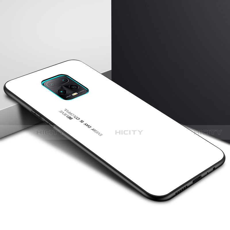 Coque Rebord Contour Silicone et Vitre Miroir Housse Etui pour Xiaomi Redmi 10X 5G Blanc Plus