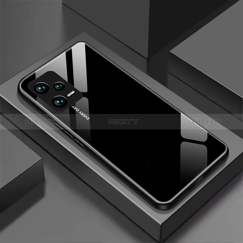 Coque Rebord Contour Silicone et Vitre Miroir Housse Etui pour Xiaomi Redmi Note 12 Pro 5G Noir Plus