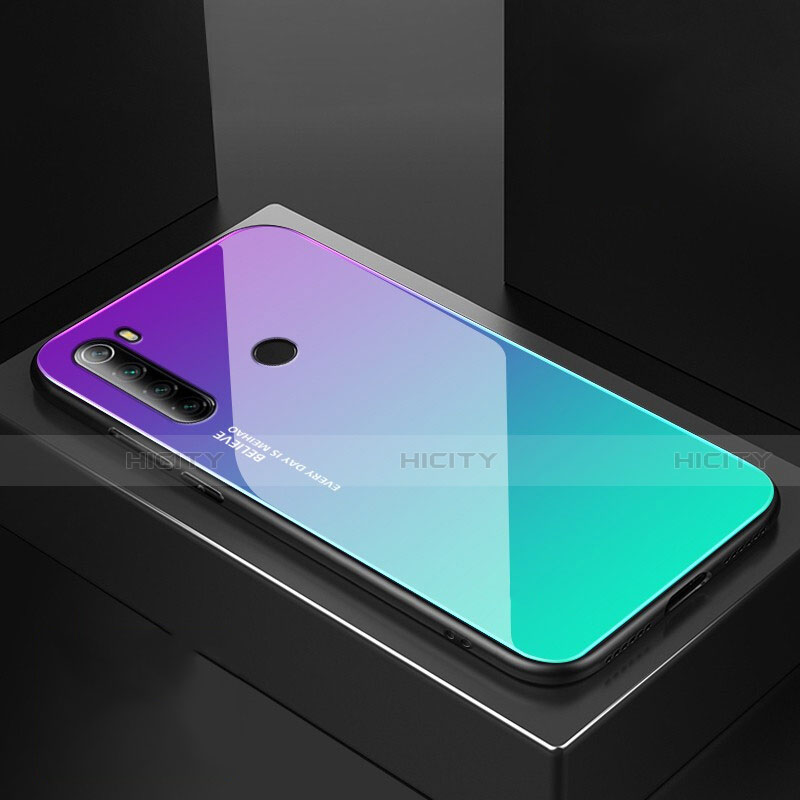 Coque Rebord Contour Silicone et Vitre Miroir Housse Etui pour Xiaomi Redmi Note 8 (2021) Vert Plus