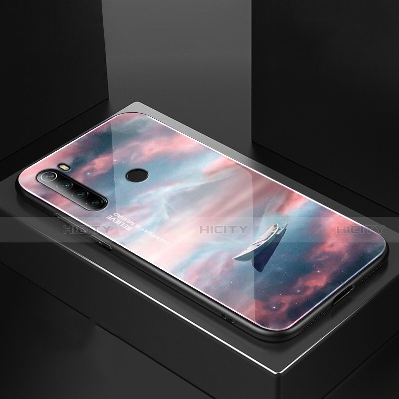 Coque Rebord Contour Silicone et Vitre Miroir Housse Etui pour Xiaomi Redmi Note 8 Plus