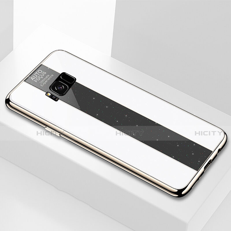 Coque Rebord Contour Silicone et Vitre Miroir Housse Etui S01 pour Samsung Galaxy S8 Plus Blanc Plus