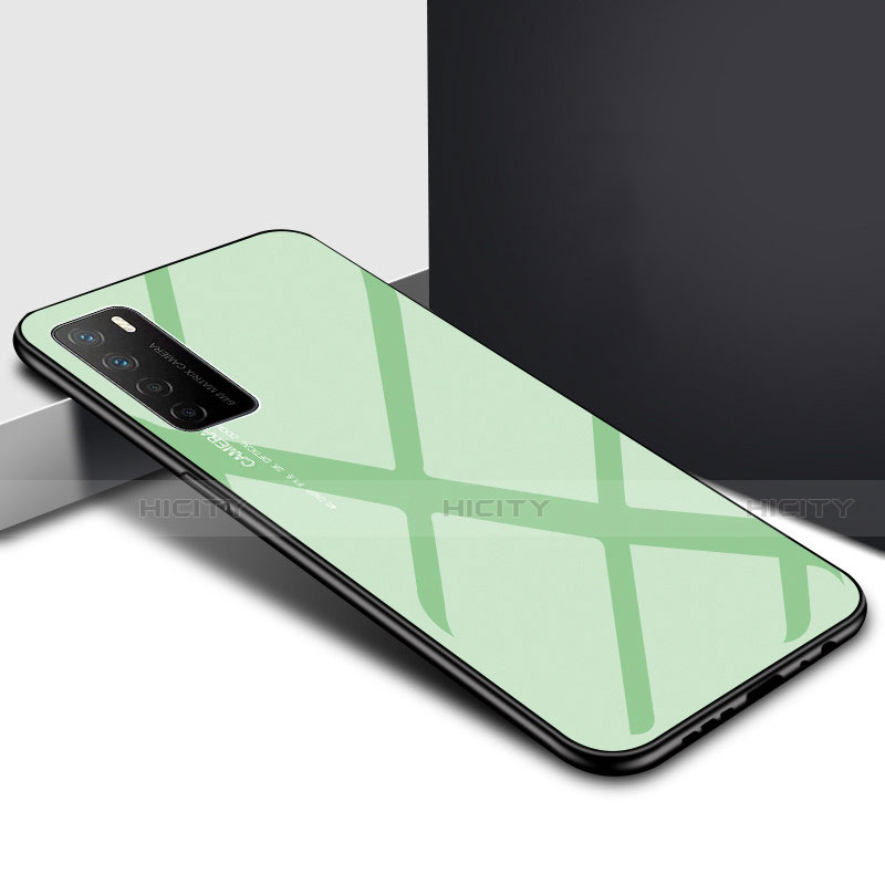 Coque Rebord Contour Silicone et Vitre Miroir Housse Etui T01 pour Huawei Honor Play4 5G Pastel Vert Plus
