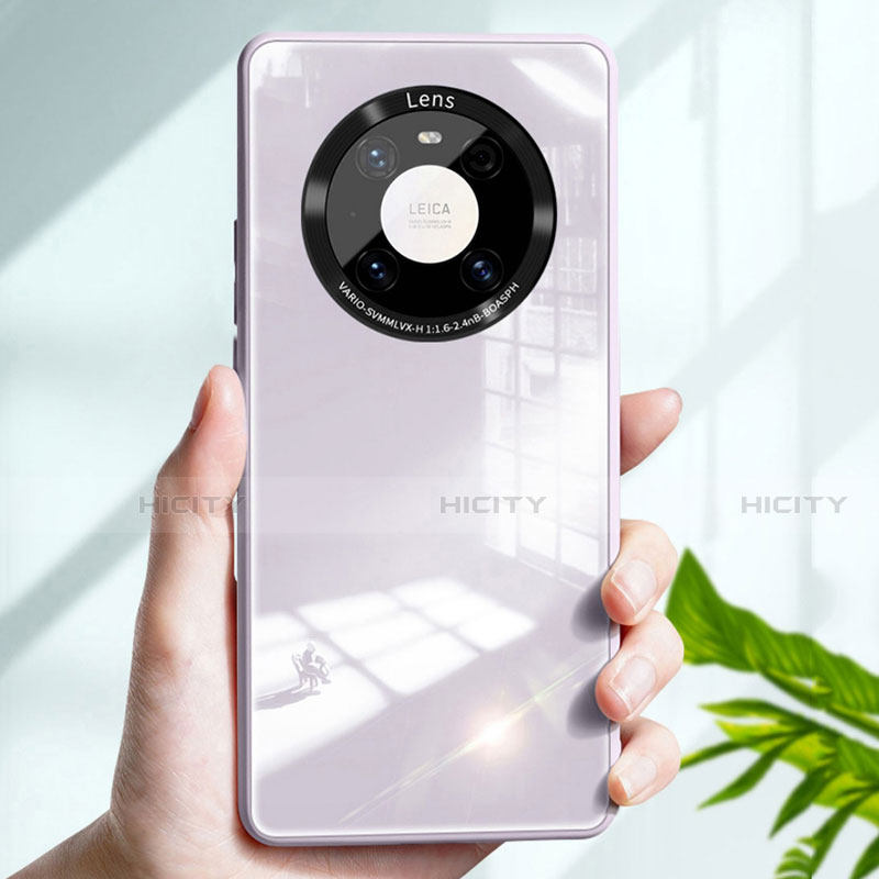 Coque Rebord Contour Silicone et Vitre Miroir Housse Etui T01 pour Huawei Mate 40 Plus