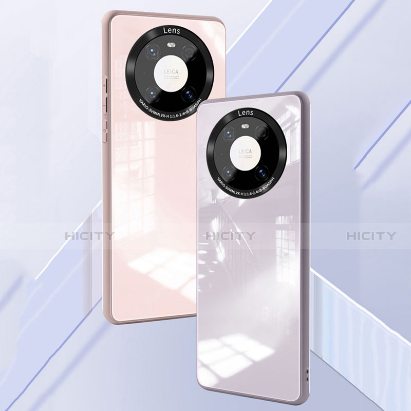Coque Rebord Contour Silicone et Vitre Miroir Housse Etui T01 pour Huawei Mate 40 Pro Plus