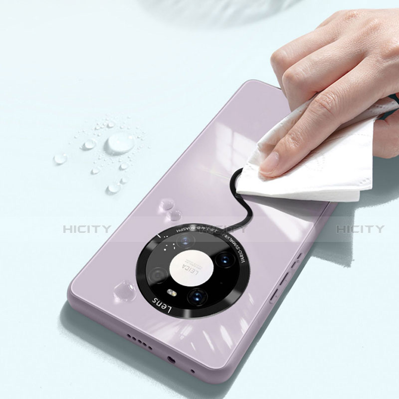 Coque Rebord Contour Silicone et Vitre Miroir Housse Etui T01 pour Huawei Mate 40E Pro 4G Plus