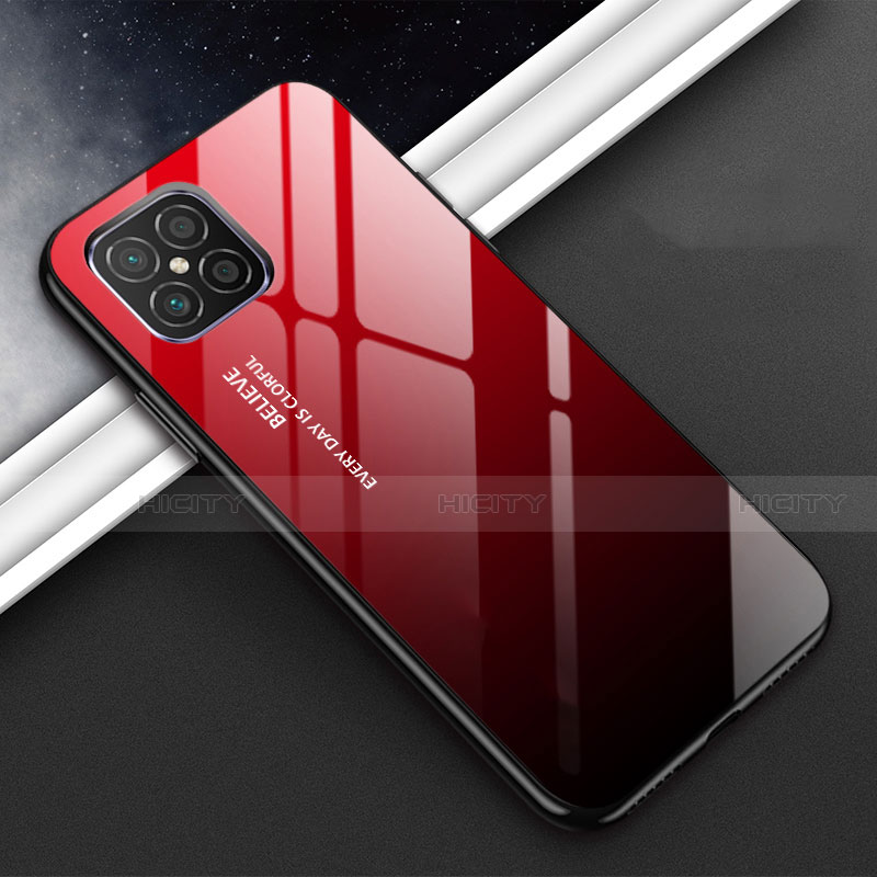 Coque Rebord Contour Silicone et Vitre Miroir Housse Etui T01 pour Huawei Nova 8 SE 5G Rouge Plus