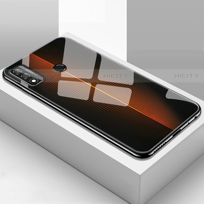 Coque Rebord Contour Silicone et Vitre Miroir Housse Etui T01 pour Huawei P Smart (2020) Orange Plus