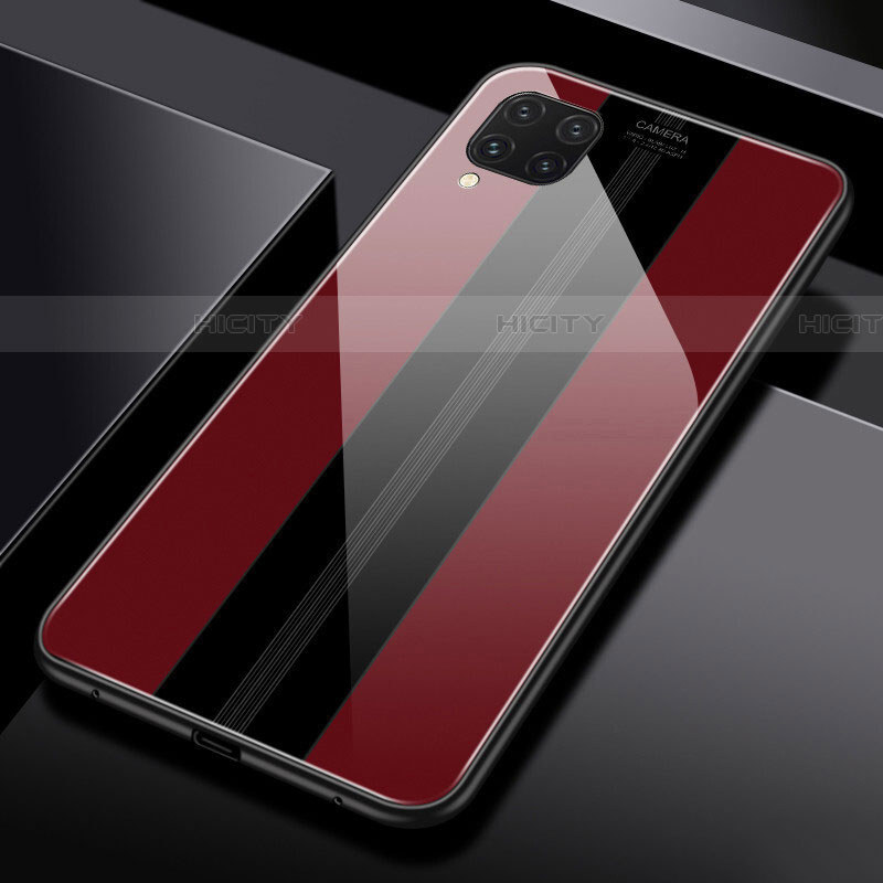 Coque Rebord Contour Silicone et Vitre Miroir Housse Etui T01 pour Huawei P40 Lite Rouge Plus