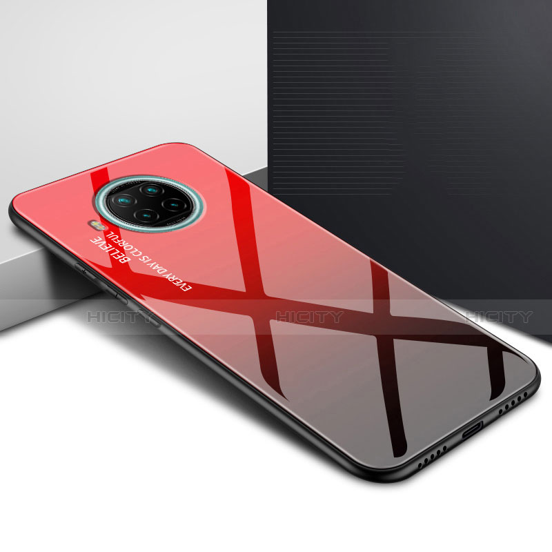Coque Rebord Contour Silicone et Vitre Miroir Housse Etui T01 pour Xiaomi Mi 10T Lite 5G Rouge Plus