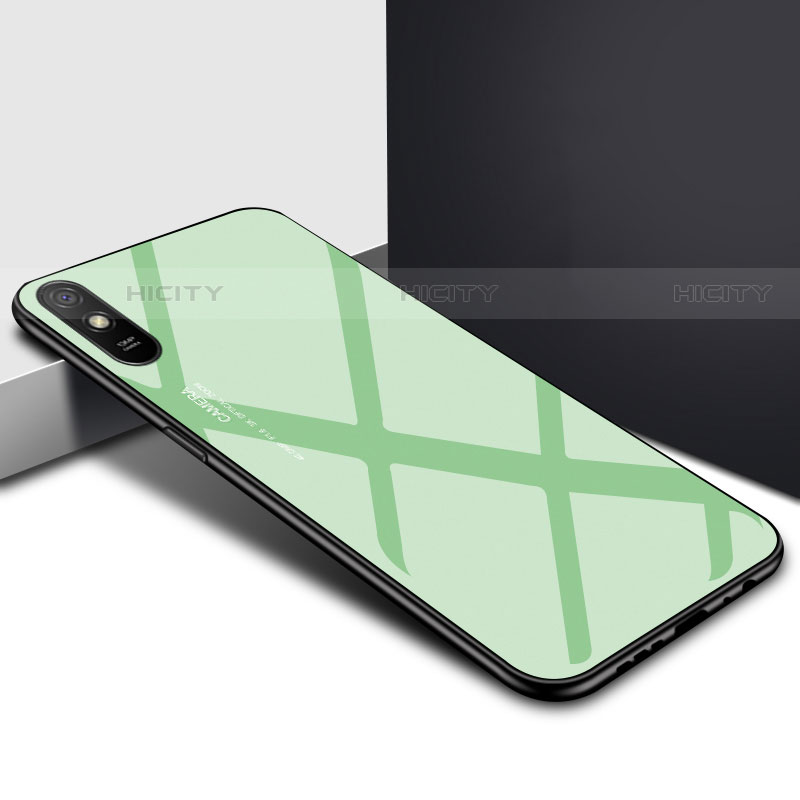 Coque Rebord Contour Silicone et Vitre Miroir Housse Etui T01 pour Xiaomi Redmi 9A Pastel Vert Plus