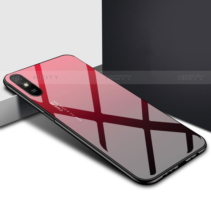 Coque Rebord Contour Silicone et Vitre Miroir Housse Etui T01 pour Xiaomi Redmi 9A Plus