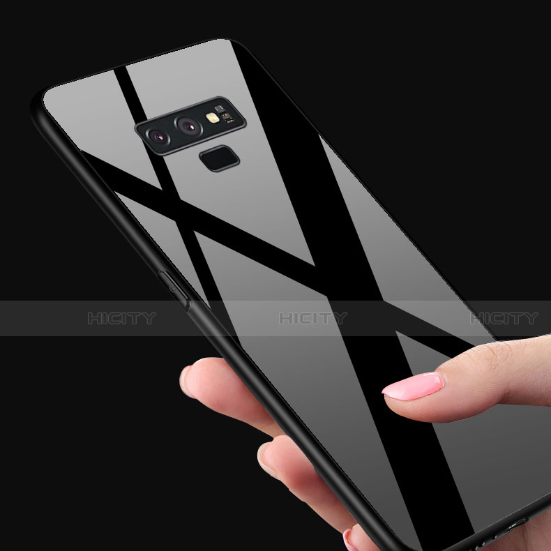 Coque Rebord Contour Silicone et Vitre Miroir Housse Etui T02 pour Samsung Galaxy Note 9 Plus