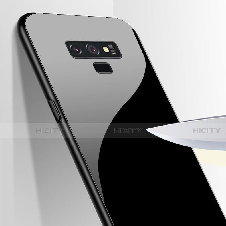 Coque Rebord Contour Silicone et Vitre Miroir Housse Etui T02 pour Samsung Galaxy Note 9 Plus
