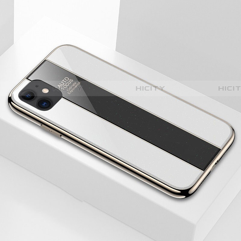 Coque Rebord Contour Silicone et Vitre Miroir Housse Etui T03 pour Apple iPhone 11 Blanc Plus