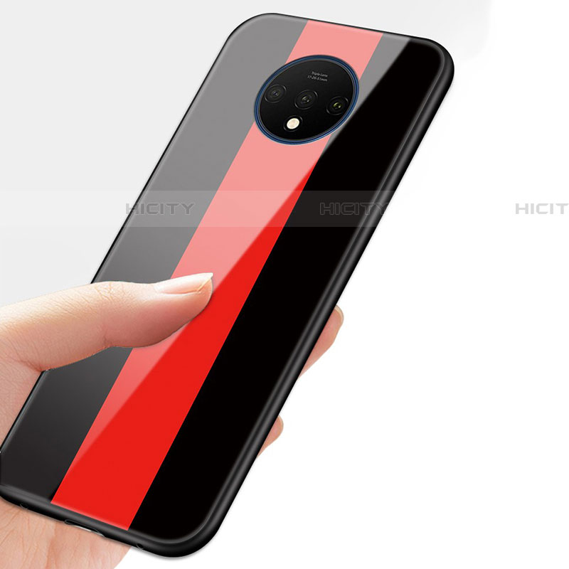 Coque Rebord Contour Silicone et Vitre Miroir Housse Etui T03 pour OnePlus 7T Plus