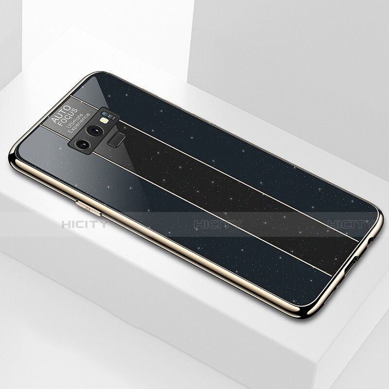 Coque Rebord Contour Silicone et Vitre Miroir Housse Etui T03 pour Samsung Galaxy Note 9 Noir Plus
