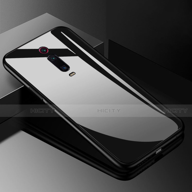Coque Rebord Contour Silicone et Vitre Miroir Housse Etui T03 pour Xiaomi Redmi K20 Pro Noir Plus