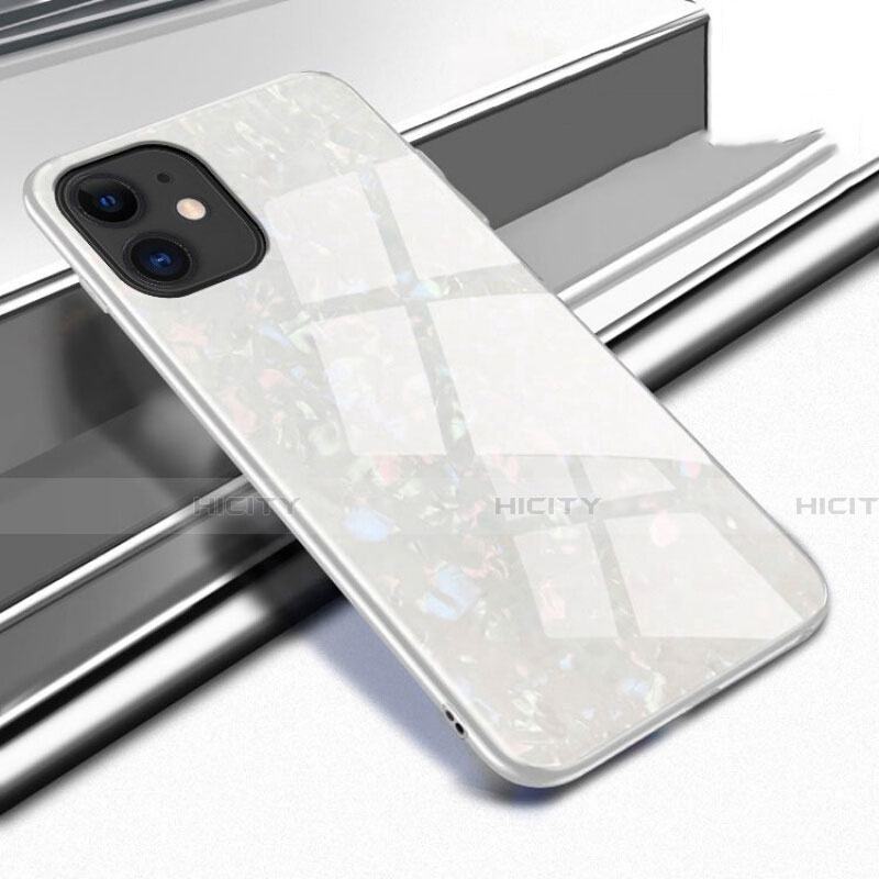 Coque Rebord Contour Silicone et Vitre Miroir Housse Etui T05 pour Apple iPhone 11 Blanc Plus