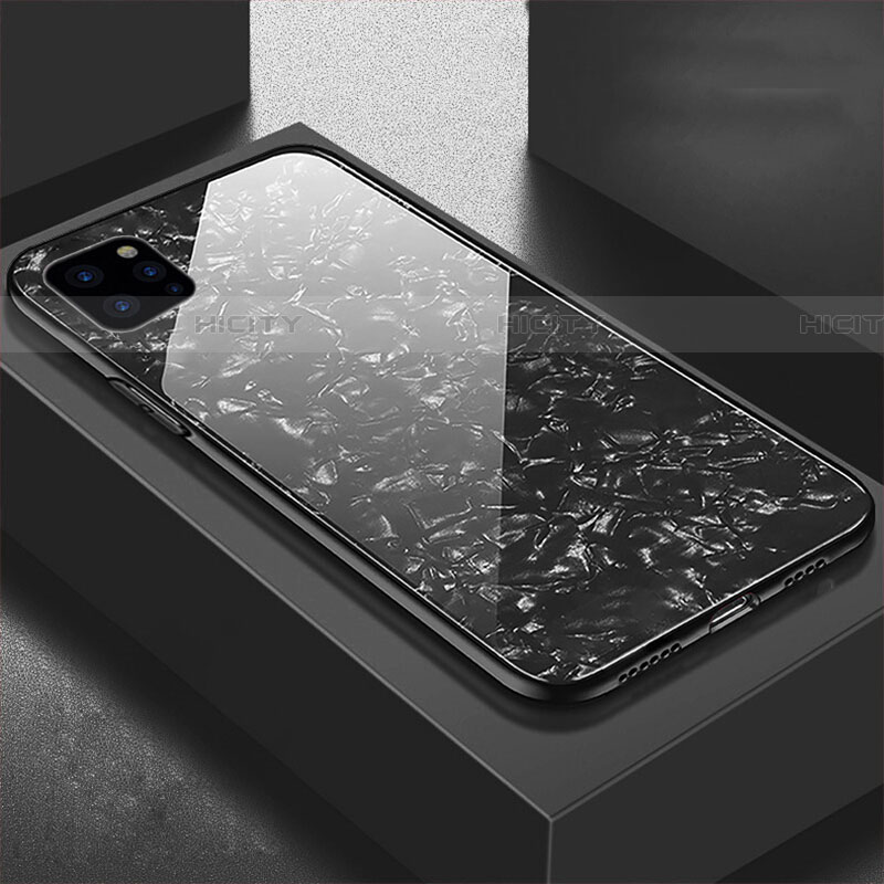 Coque Rebord Contour Silicone et Vitre Miroir Housse Etui T06 pour Apple iPhone 11 Pro Max Noir Plus