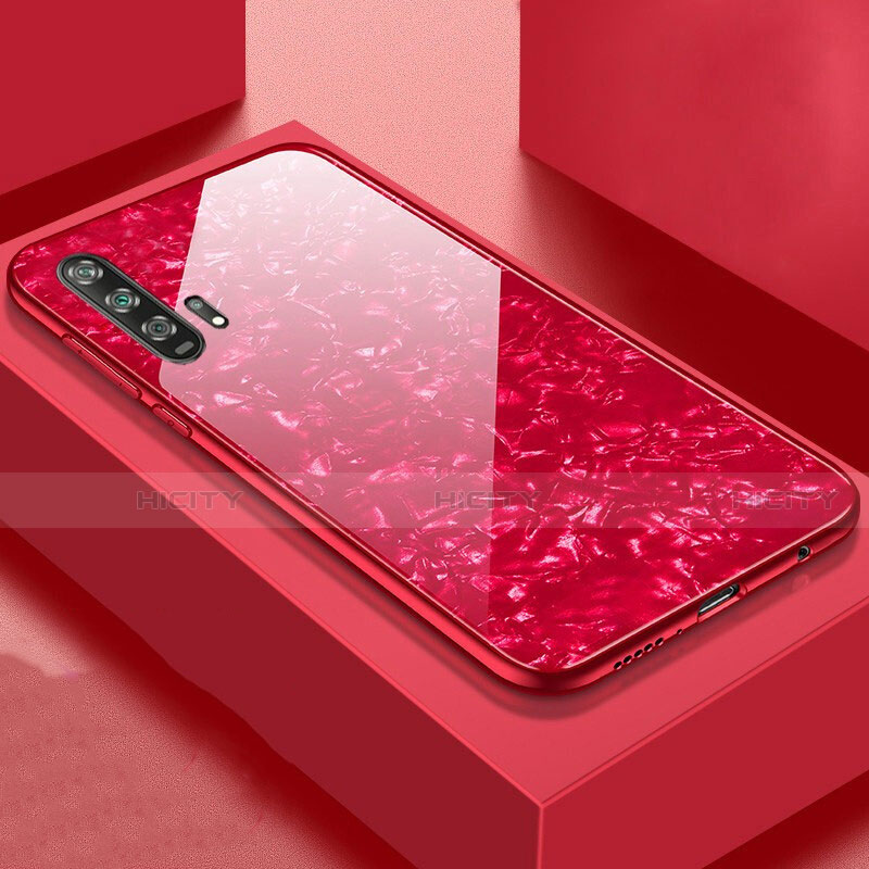 Coque Rebord Contour Silicone et Vitre Miroir Housse Etui Z04 pour Huawei Honor 20 Pro Rouge Plus