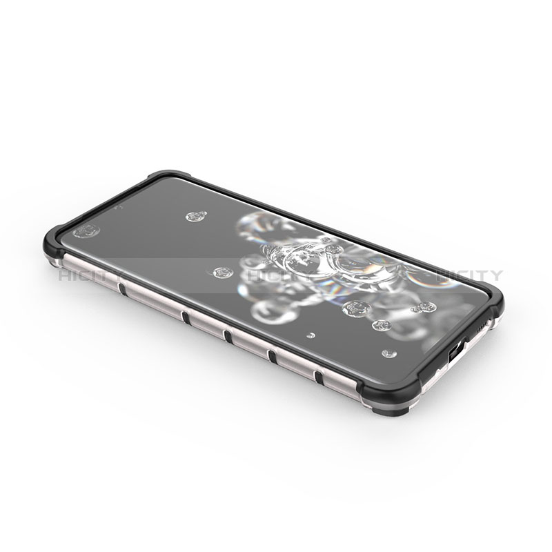 Coque Rebord Contour Silicone et Vitre Transparente Housse Etui 360 Degres AM1 pour Samsung Galaxy S20 Ultra 5G Plus