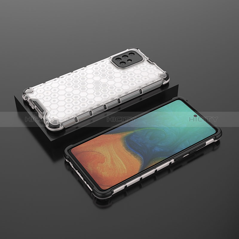 Coque Rebord Contour Silicone et Vitre Transparente Housse Etui 360 Degres AM2 pour Samsung Galaxy A71 4G A715 Blanc Plus