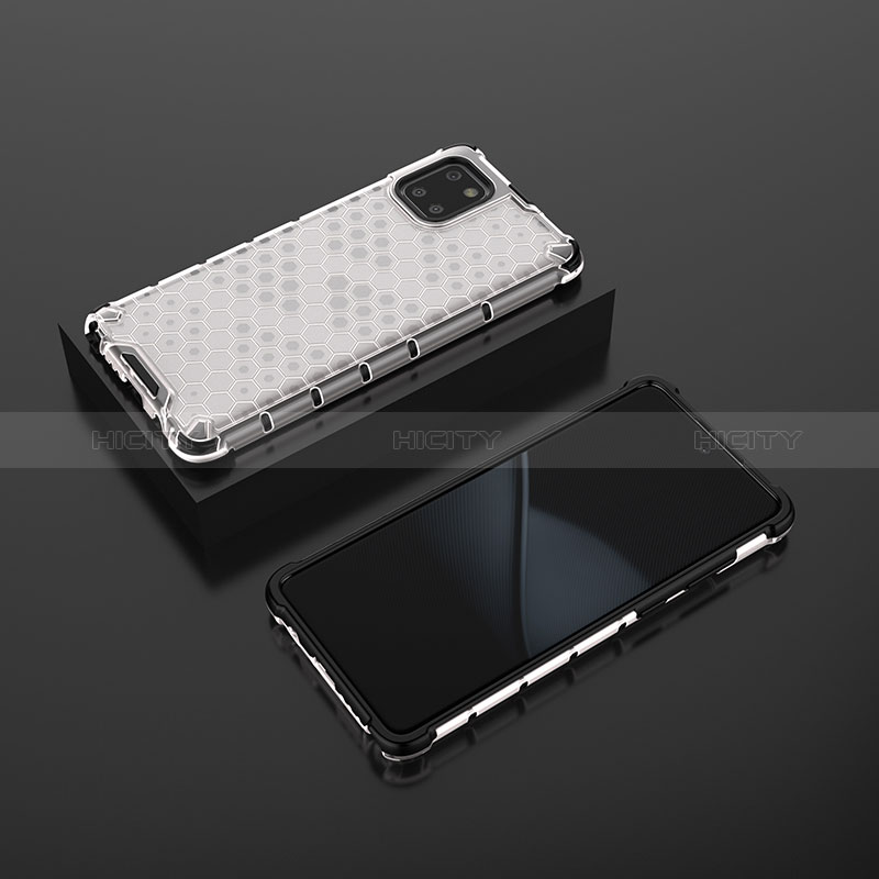 Coque Rebord Contour Silicone et Vitre Transparente Housse Etui 360 Degres AM2 pour Samsung Galaxy A81 Blanc Plus