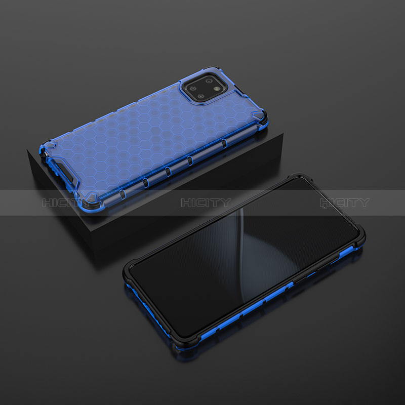 Coque Rebord Contour Silicone et Vitre Transparente Housse Etui 360 Degres AM2 pour Samsung Galaxy A81 Bleu Plus