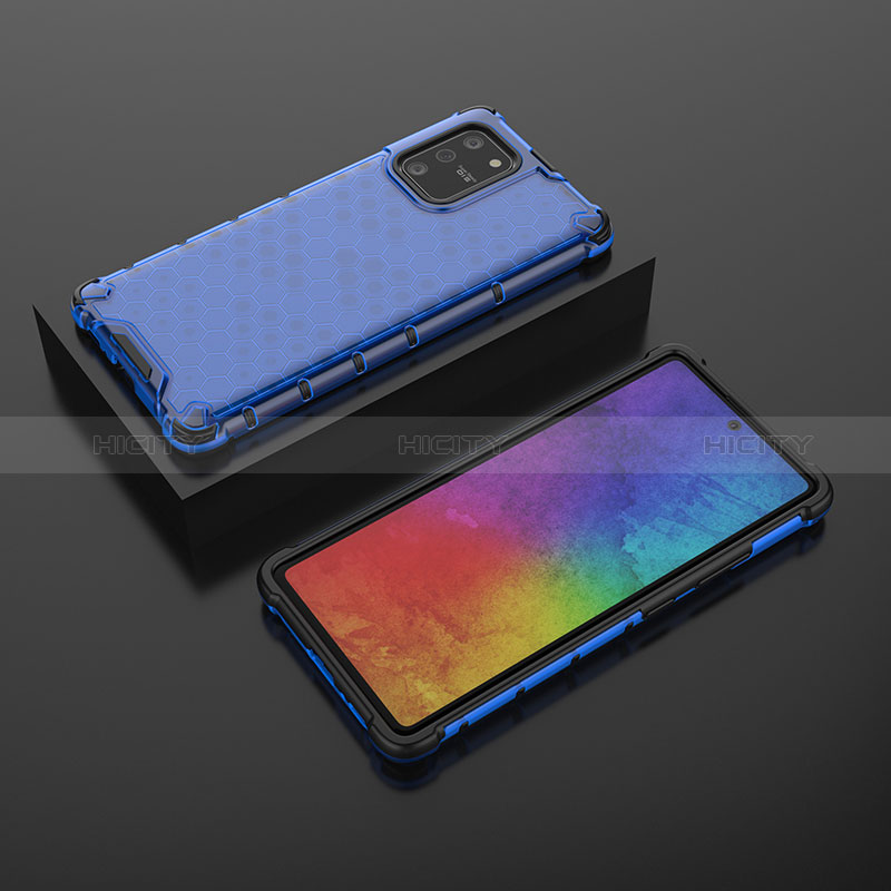 Coque Rebord Contour Silicone et Vitre Transparente Housse Etui 360 Degres AM2 pour Samsung Galaxy S10 Lite Bleu Plus