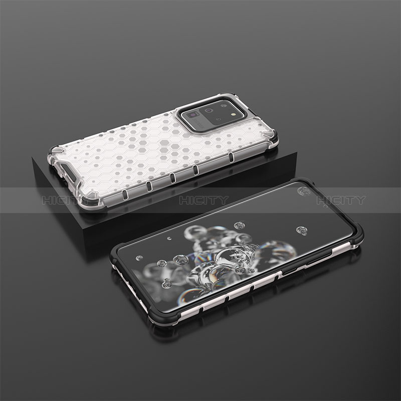 Coque Rebord Contour Silicone et Vitre Transparente Housse Etui 360 Degres AM2 pour Samsung Galaxy S20 Ultra Plus