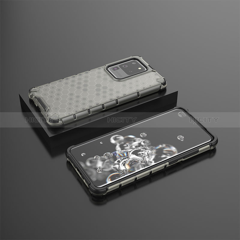 Coque Rebord Contour Silicone et Vitre Transparente Housse Etui 360 Degres AM2 pour Samsung Galaxy S20 Ultra Plus