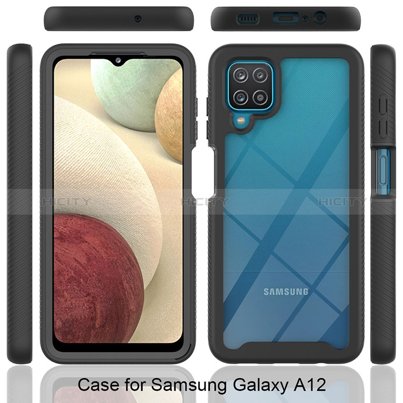 Coque Rebord Contour Silicone et Vitre Transparente Housse Etui 360 Degres JX2 pour Samsung Galaxy A12 5G Plus