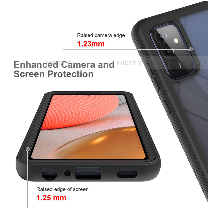 Coque Rebord Contour Silicone et Vitre Transparente Housse Etui 360 Degres JX2 pour Samsung Galaxy A72 5G Plus