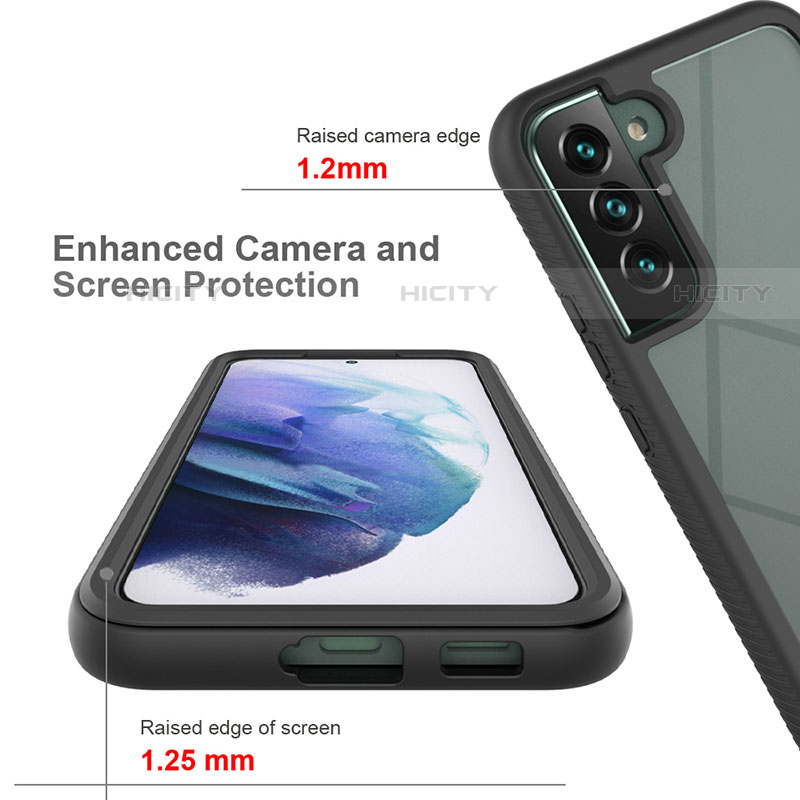 Coque Rebord Contour Silicone et Vitre Transparente Housse Etui 360 Degres M02 pour Samsung Galaxy S21 5G Plus