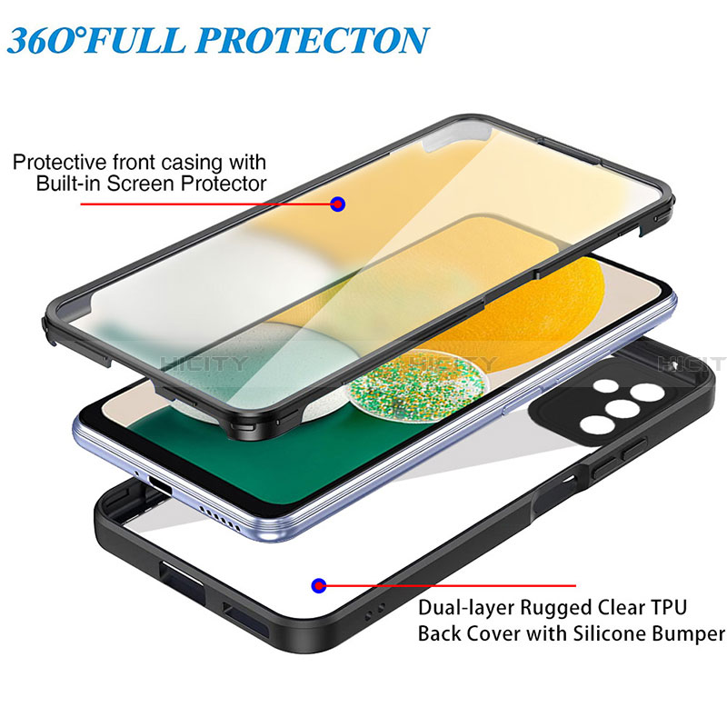 Coque Rebord Contour Silicone et Vitre Transparente Housse Etui 360 Degres MJ1 pour Samsung Galaxy A13 5G Plus