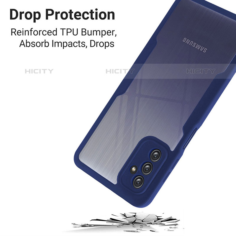 Coque Rebord Contour Silicone et Vitre Transparente Housse Etui 360 Degres MJ1 pour Samsung Galaxy M52 5G Plus