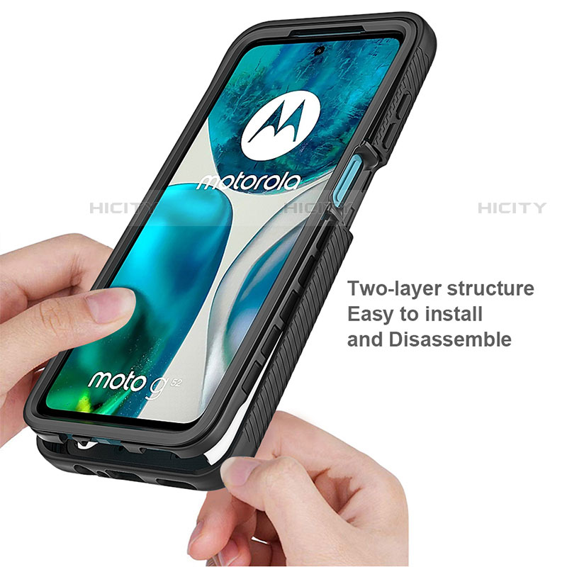 Coque Rebord Contour Silicone et Vitre Transparente Housse Etui 360 Degres pour Motorola MOTO G52 Plus