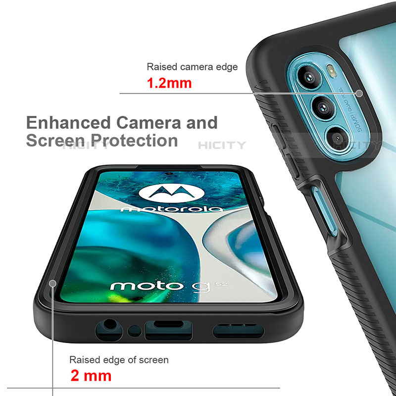 Coque Rebord Contour Silicone et Vitre Transparente Housse Etui 360 Degres pour Motorola Moto G71s 5G Plus