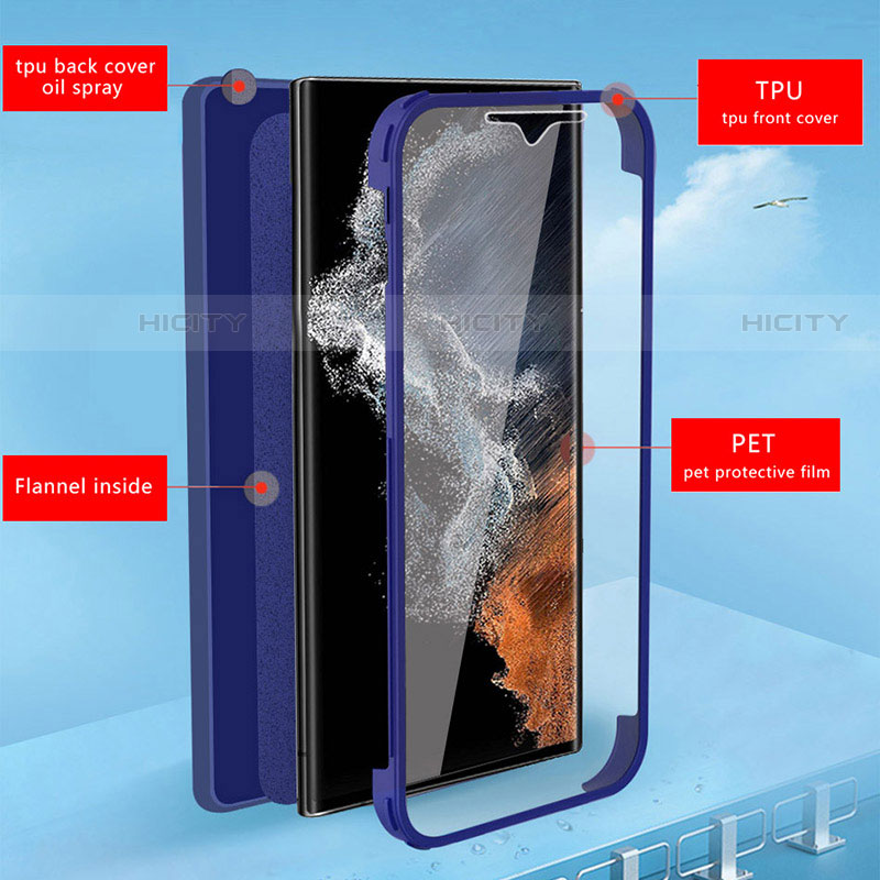 Coque Rebord Contour Silicone et Vitre Transparente Housse Etui 360 Degres pour Samsung Galaxy S22 Ultra 5G Plus