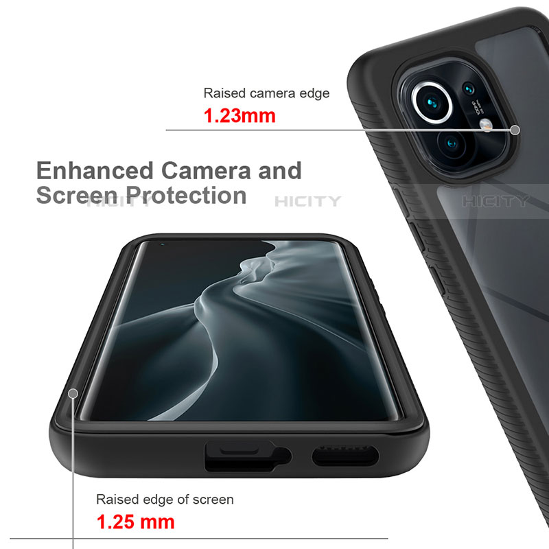Coque Rebord Contour Silicone et Vitre Transparente Housse Etui 360 Degres pour Xiaomi Mi 11 5G Plus