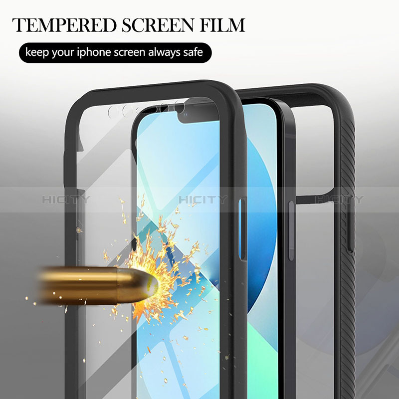 Coque Rebord Contour Silicone et Vitre Transparente Housse Etui 360 Degres YB1 pour Apple iPhone 14 Plus