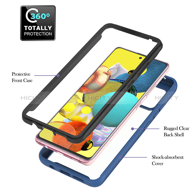 Coque Rebord Contour Silicone et Vitre Transparente Housse Etui 360 Degres YB1 pour Samsung Galaxy A51 4G Plus