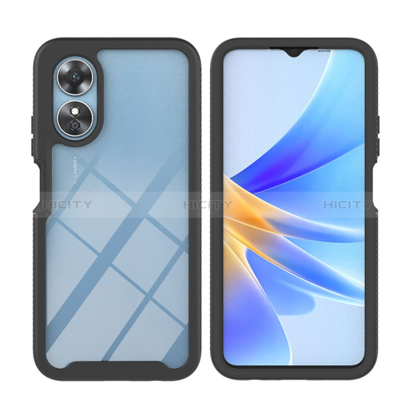 Coque Rebord Contour Silicone et Vitre Transparente Housse Etui 360 Degres YB2 pour Oppo A17 Plus